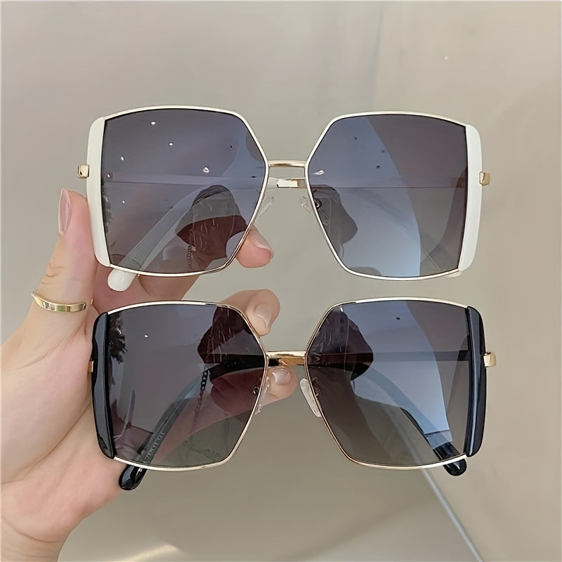 Oversized Cat Eye Sunglasses Gradient Lens Geometric Frame Shield UV400