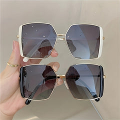 Oversized Cat Eye Sunglasses Gradient Lens Geometric Frame Shield UV400