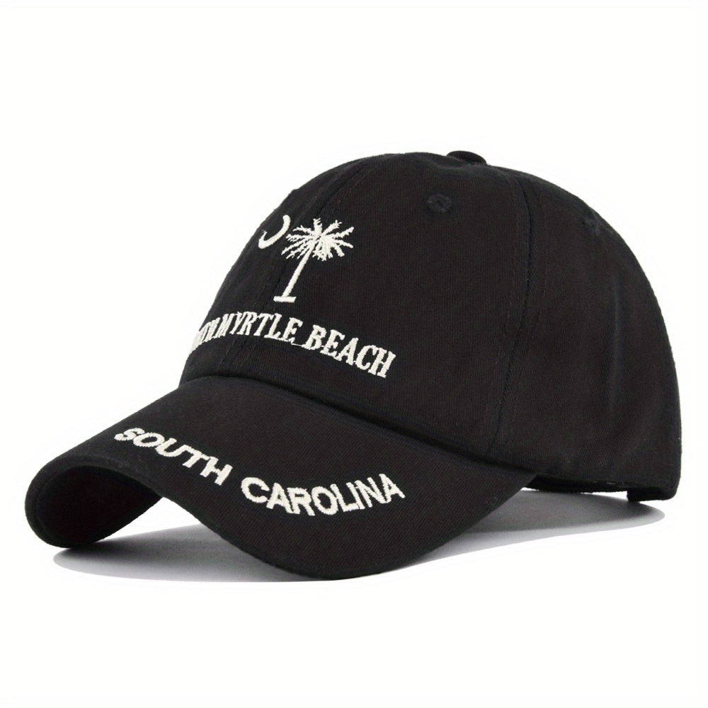 Embroidered Unisex Baseball Cap Coconut Tree Boho Hat Men's Flower Beach Sun Hat