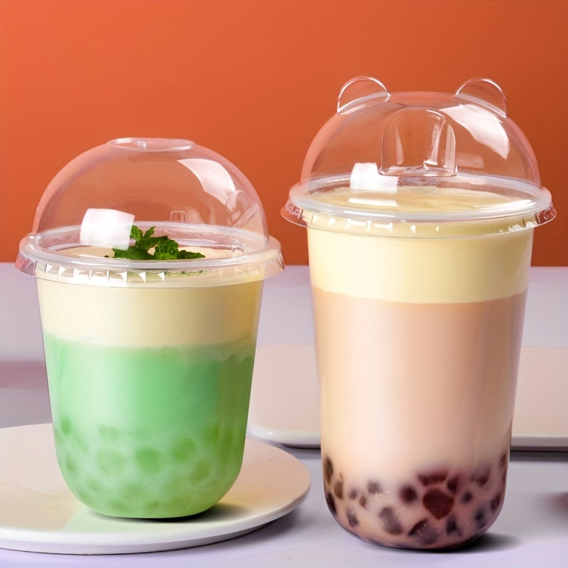 Disposable Plastic Cup With Lid Christmas Supplies for Dessert Fruit Juice