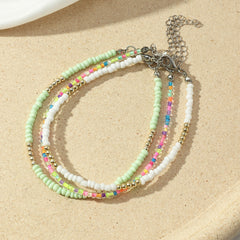 Colorful Beaded Anklet Set - Summer Beach Jewelry