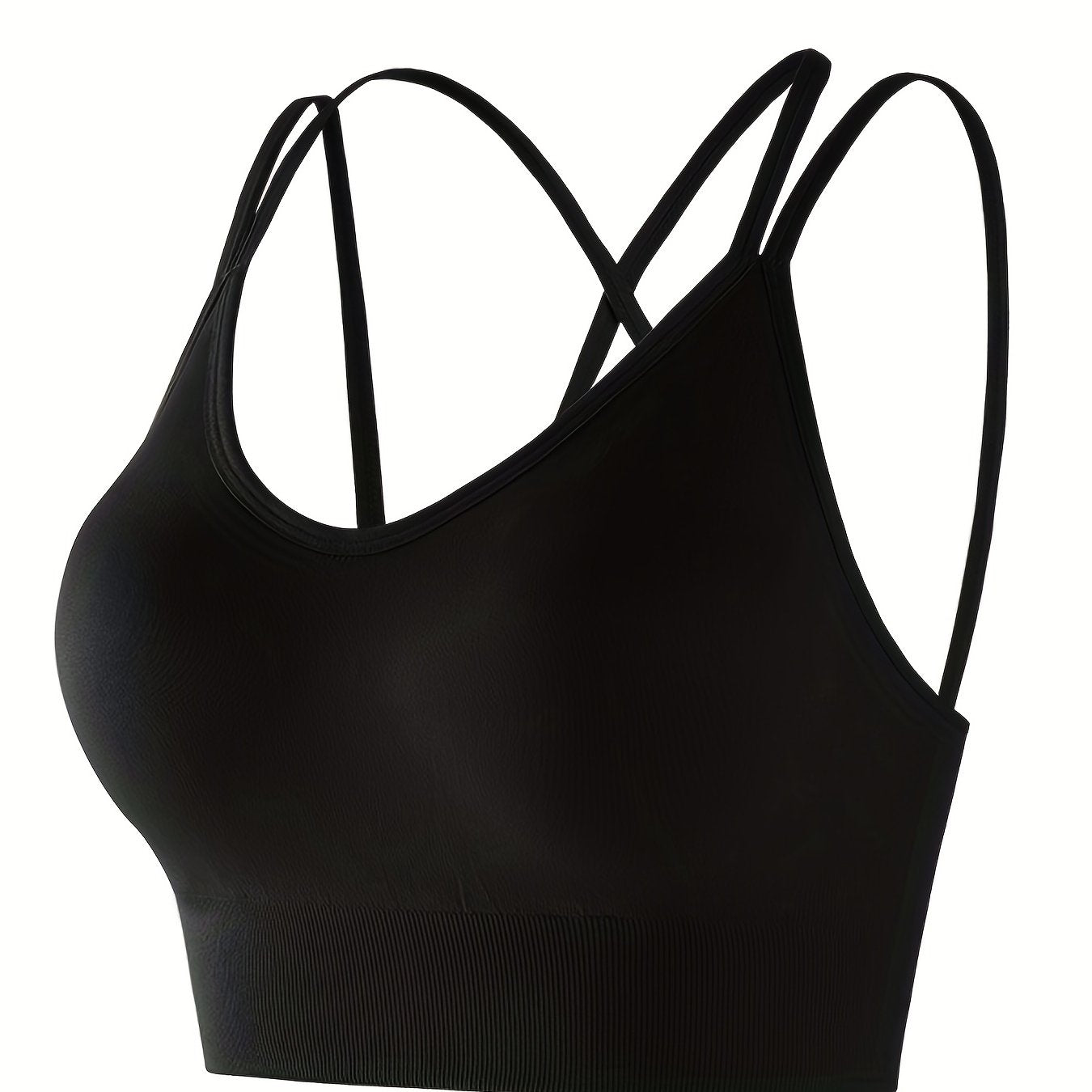Solid Cami Crop Tops Casual Comfy Spaghetti Strap Top Women's Lingerie