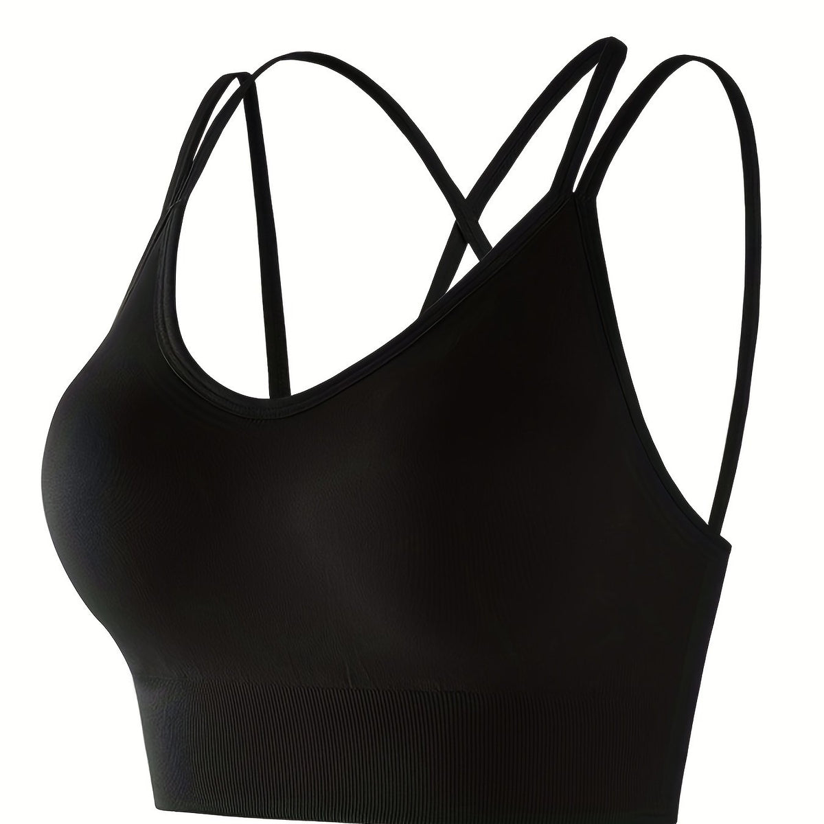 Solid Cami Crop Tops Casual Comfy Spaghetti Strap Top Women's Lingerie