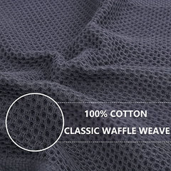 Soft Textured Dish Towels 6pcs Waffle Weave Dishcloths Deep Gray