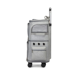 Rolling Pet Carrier For Dogs 2 Compartments & Wheels