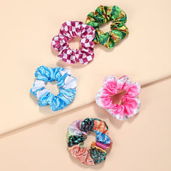 5pcs Anime Cartoon Cosplay Scrunchies For Women Girls