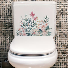 Fresh Flower Toilet Sticker Bathroom Decoration Waterproof Sticker
