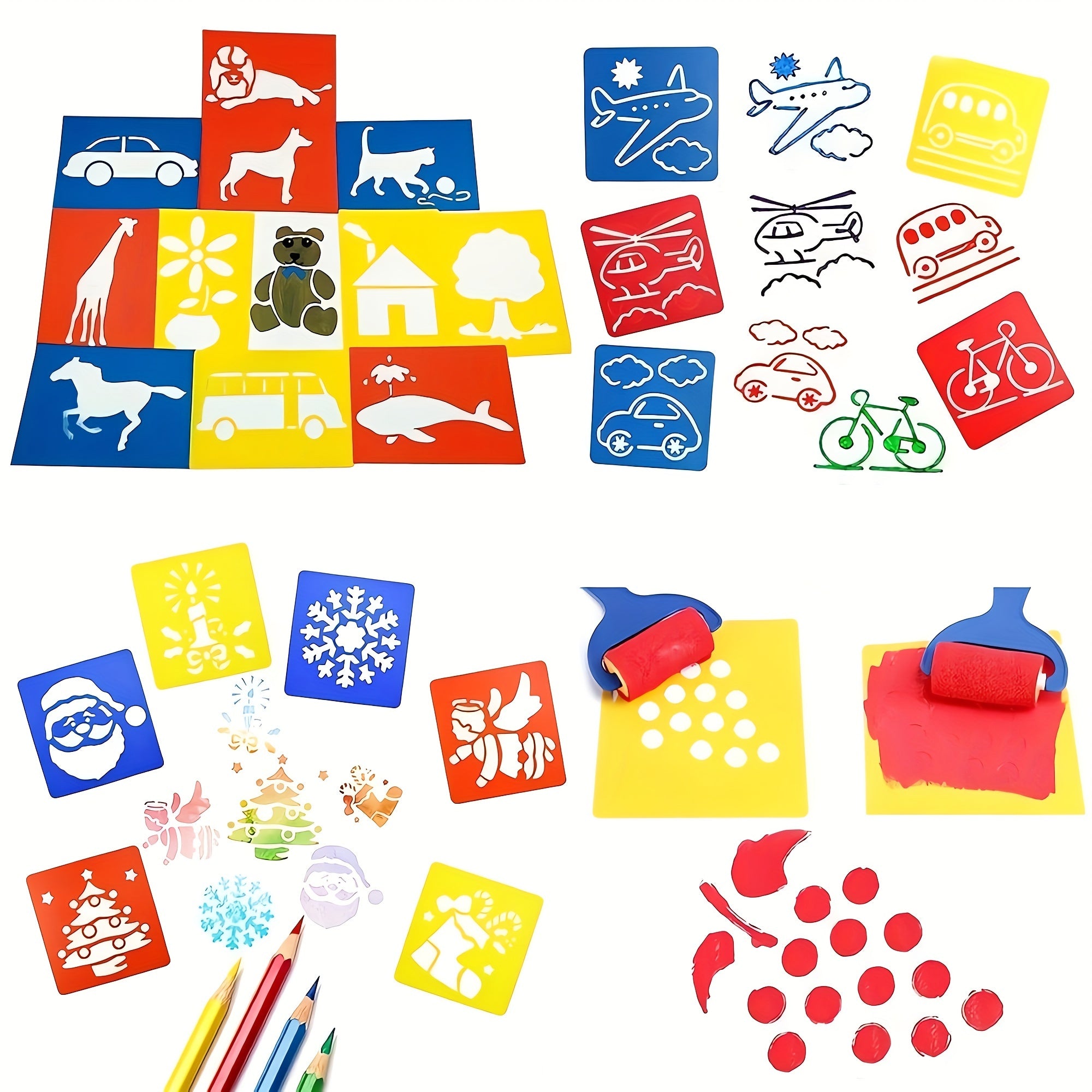 Montessori Animal Car DIY Painting Template Stencils Art Craft Learning Toy