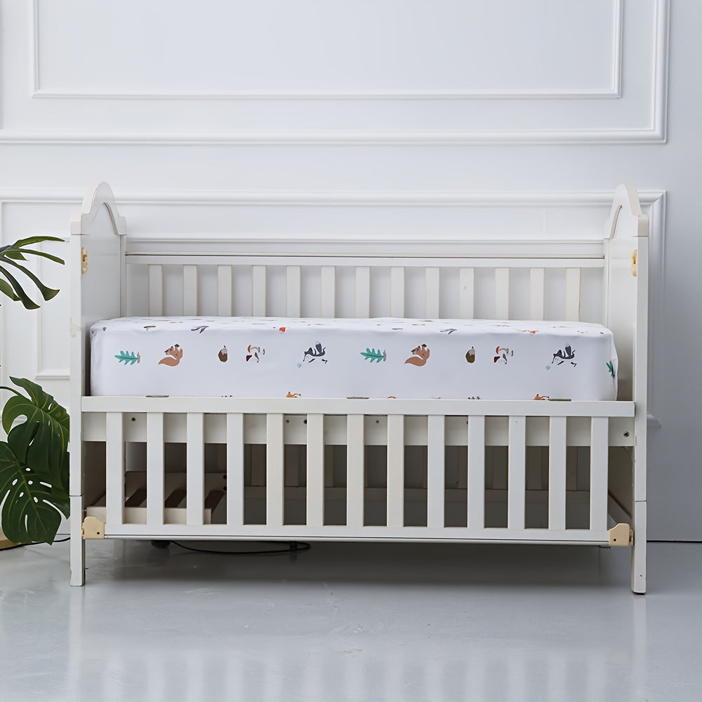 Forest Animals Print Soft Crib Sheet for Boys & Girls 0-3 Years
