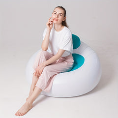 Heart Shape Inflatable Lazy Sofa with Backrest Flocking Lounge Chair