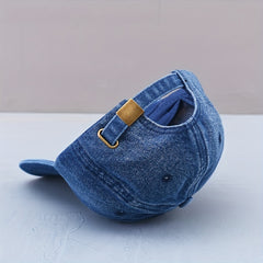 LA 83 Printed Baseball Cap Denim Distressed Dad Hat Hip Hop