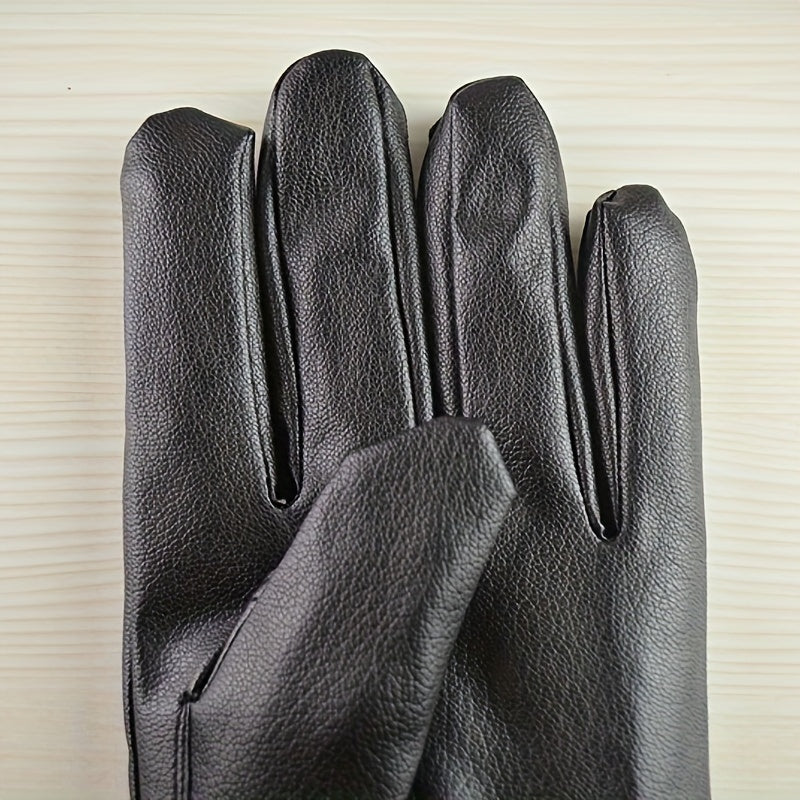 Winter PU Leather Touch Screen Gloves for Motorcycle Riding