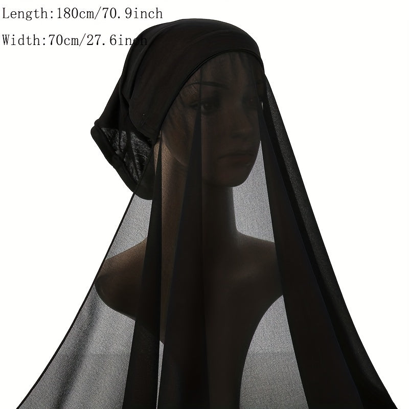 Solid Head Scarf Casual Wrap For Women Outdoor Warm Hijab