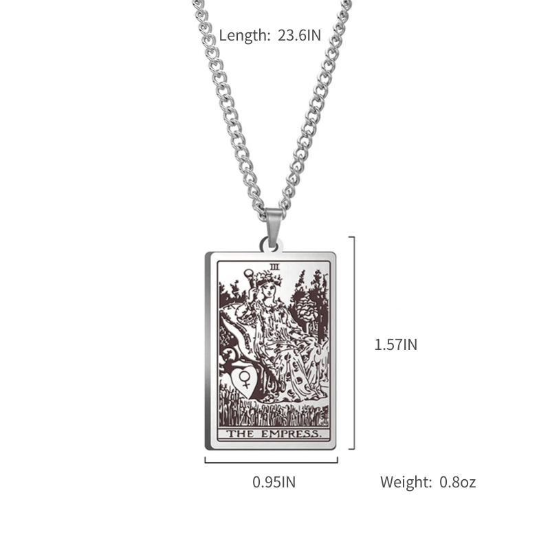 Vintage Tarot 20 Main Cards Steel Necklace Men's Stainless Steel