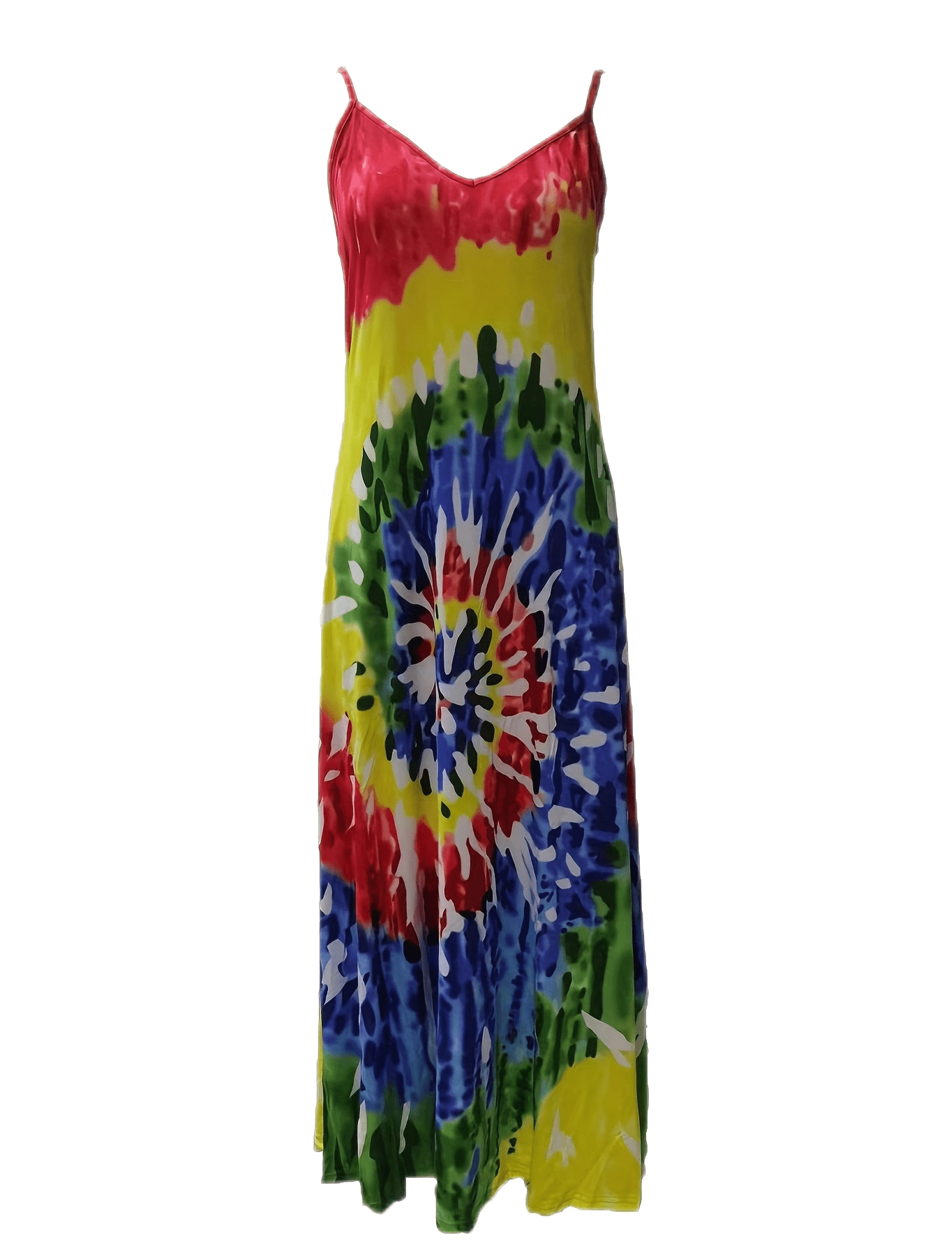  Tie Dye V Neck Maxi Dress
