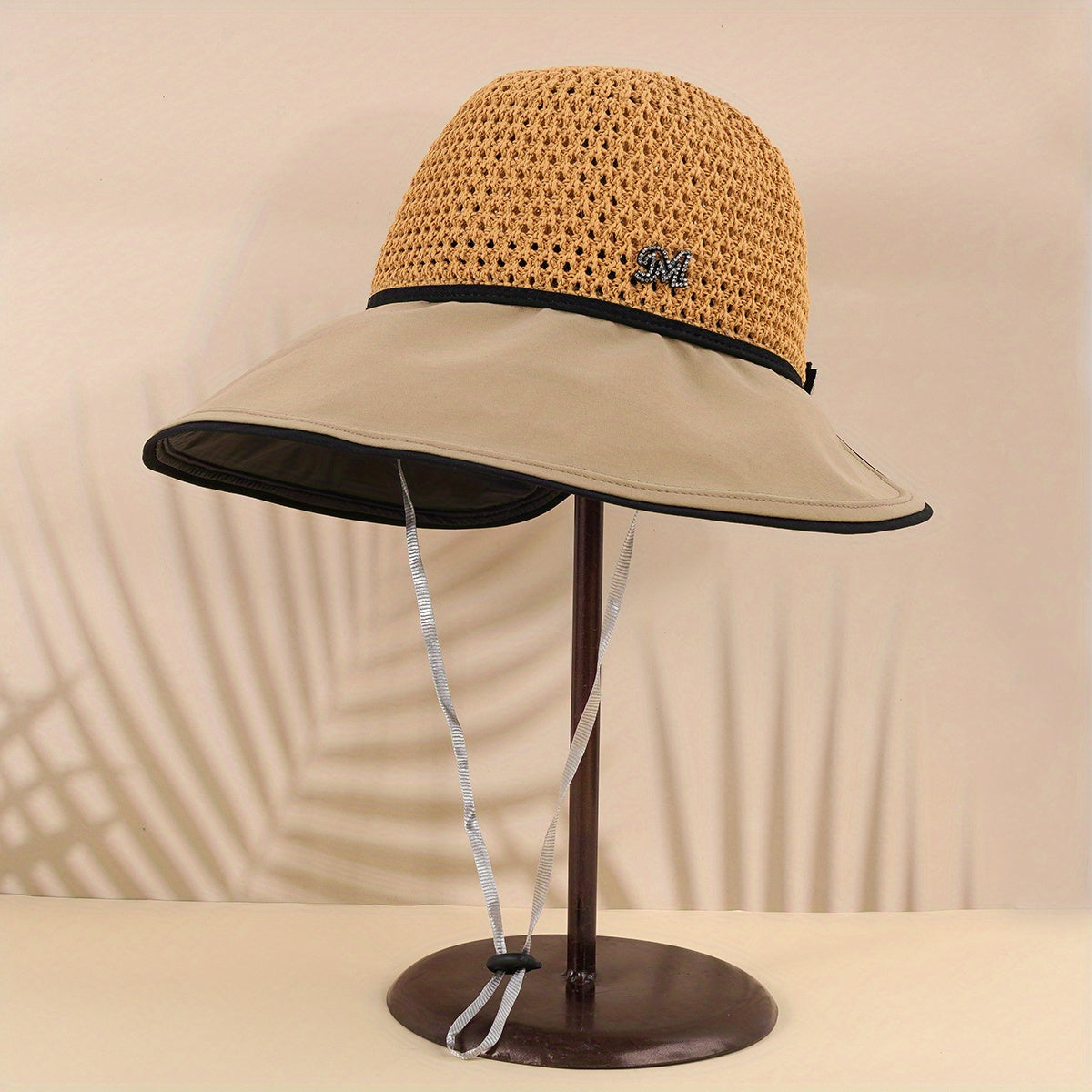 Wide Brim Breathable Sun Hat Stylish Block Hollow Crochet Bucket Hats