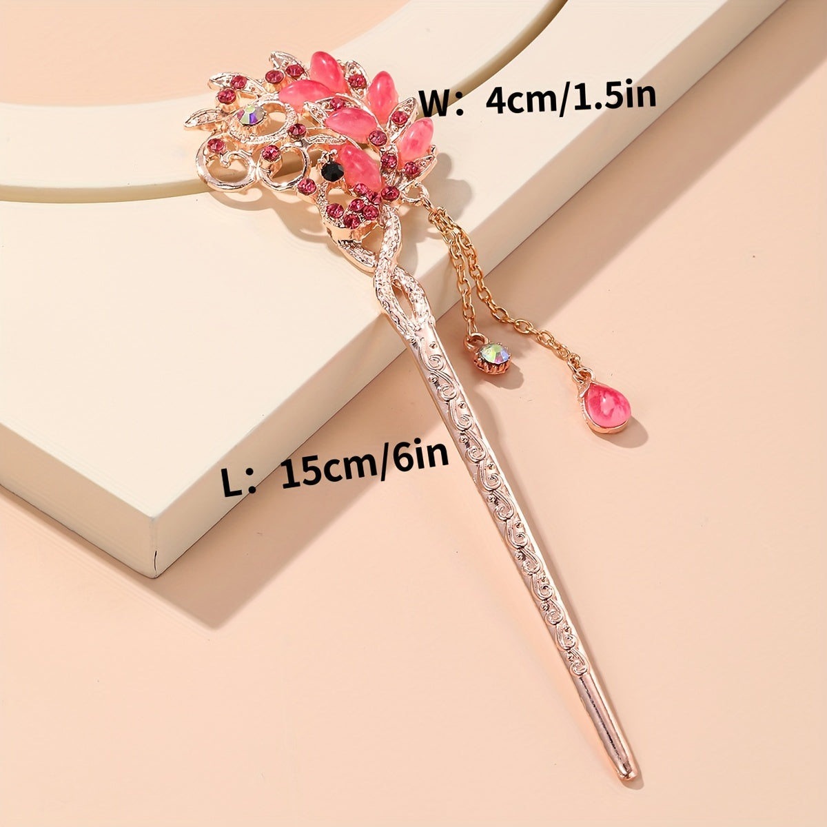 Rhinestone Flower Hairpin Hair Stick Ponytail Holder Hair Accessories