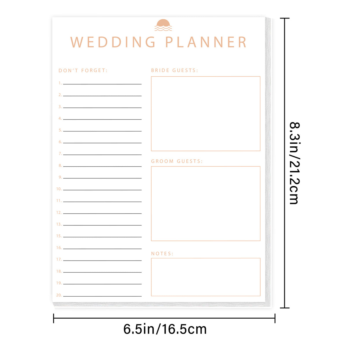 Wedding Planner Guide: Bride & Groom Guests, Notes
