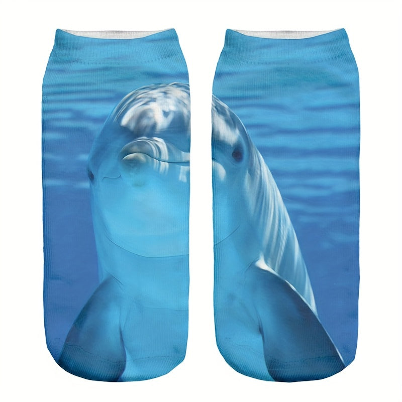 5 Pairs 3D Animal Print Low Cut Women's Socks