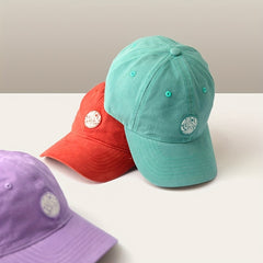 Embroidered Round Label Couple Daily Duck Tongue Cap Sunshade Baseball Soft Top