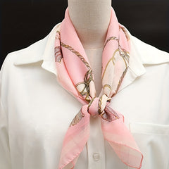 Chain Print Chiffon Neckerchief Scarf Bandana Head Wrap Hair Accessory