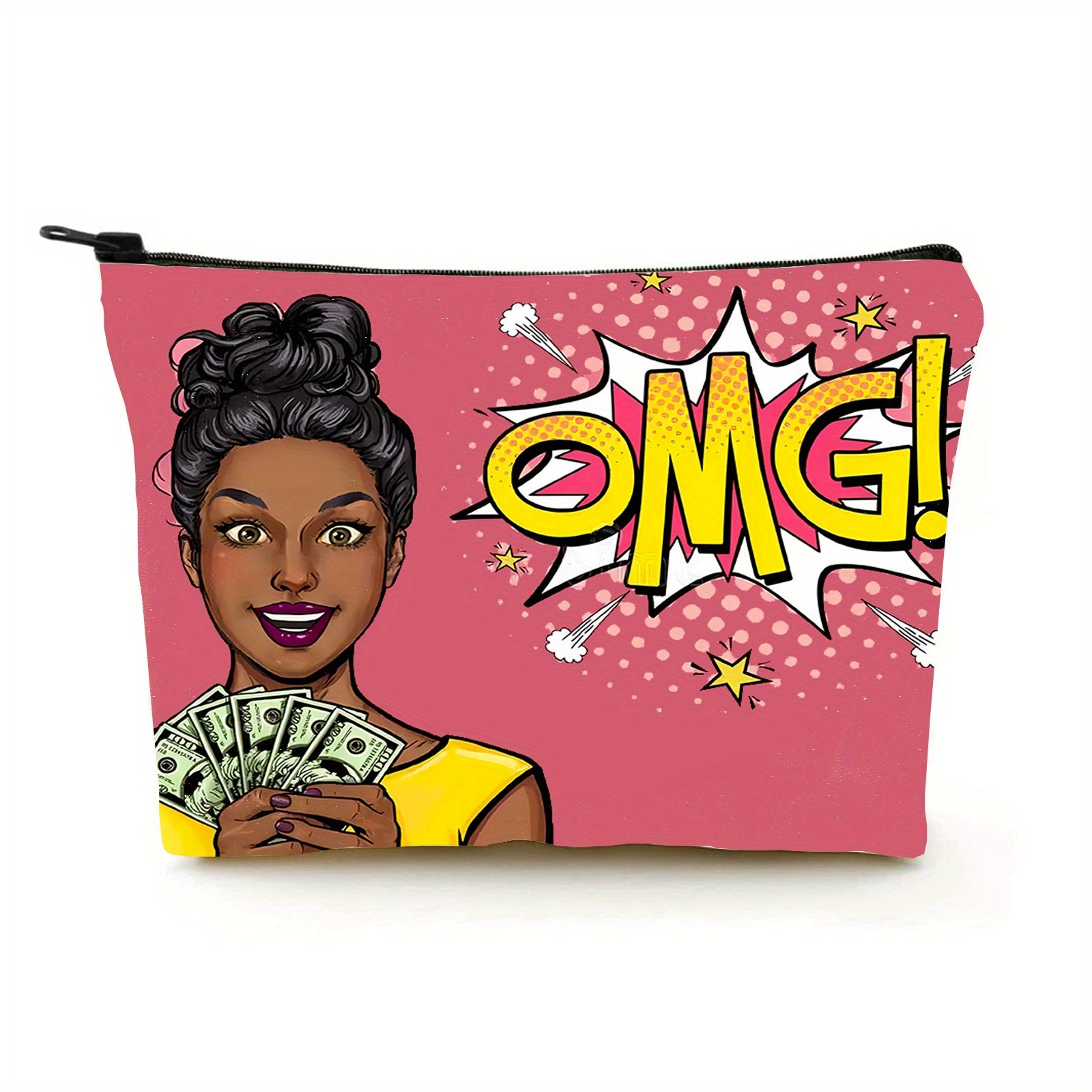 Cartoon Girl Printed Makeup Bag Travel Toiletry Bag