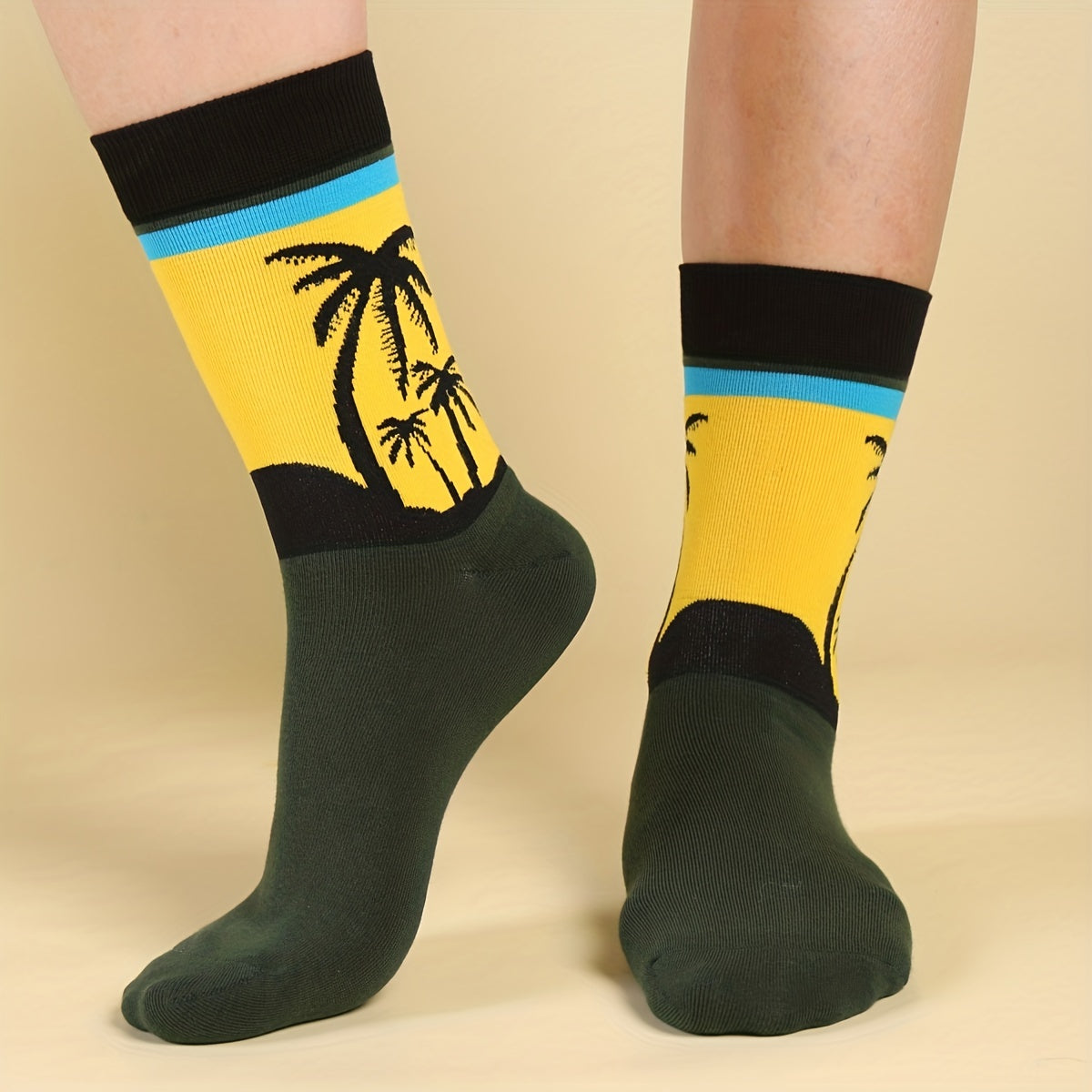 Landscape Print Mid Tube Socks Women's Stockings