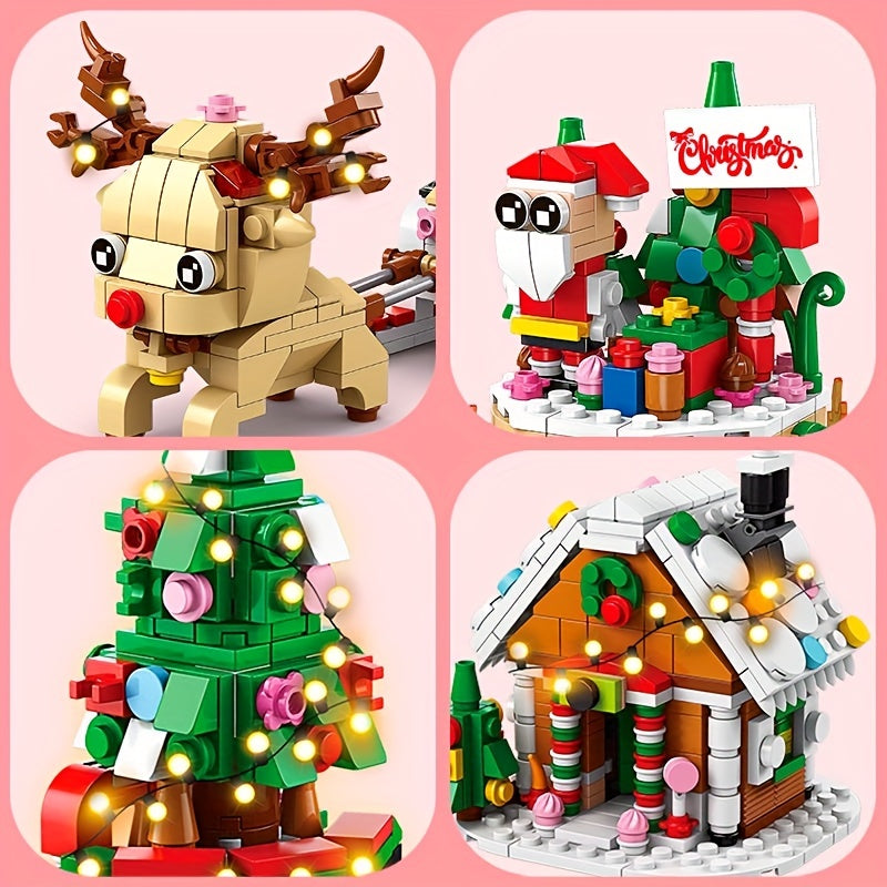 Christmas Series Small Assembly Building Blocks Santa Claus Toy for Children