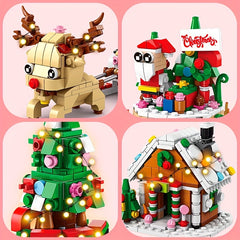 Christmas Series Small Assembly Building Blocks Santa Claus Toy for Children