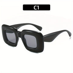 Square Frame Sunglasses Y2K Block Photo Prop Glasses