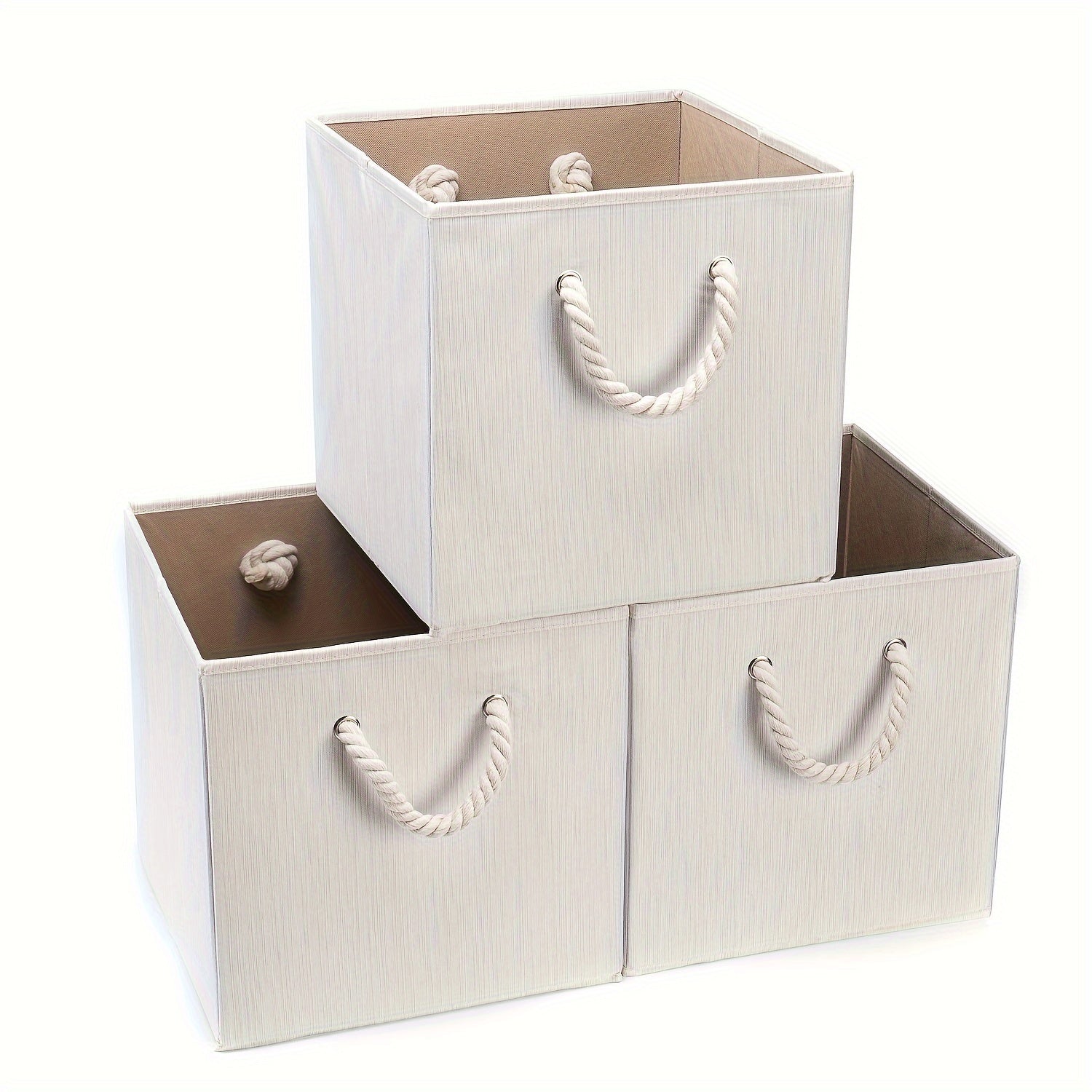 Storage Box w/ Rope Handle Clothes Basket Bedroom Dorm Organization