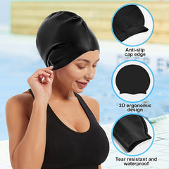 Silicone Swimming Cap for Long Hair Waterproof Swim Accessory