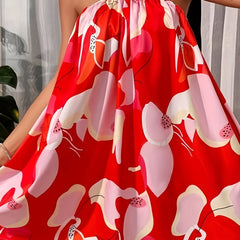 Plus Size Colorblock Floral Mini Cami Dress