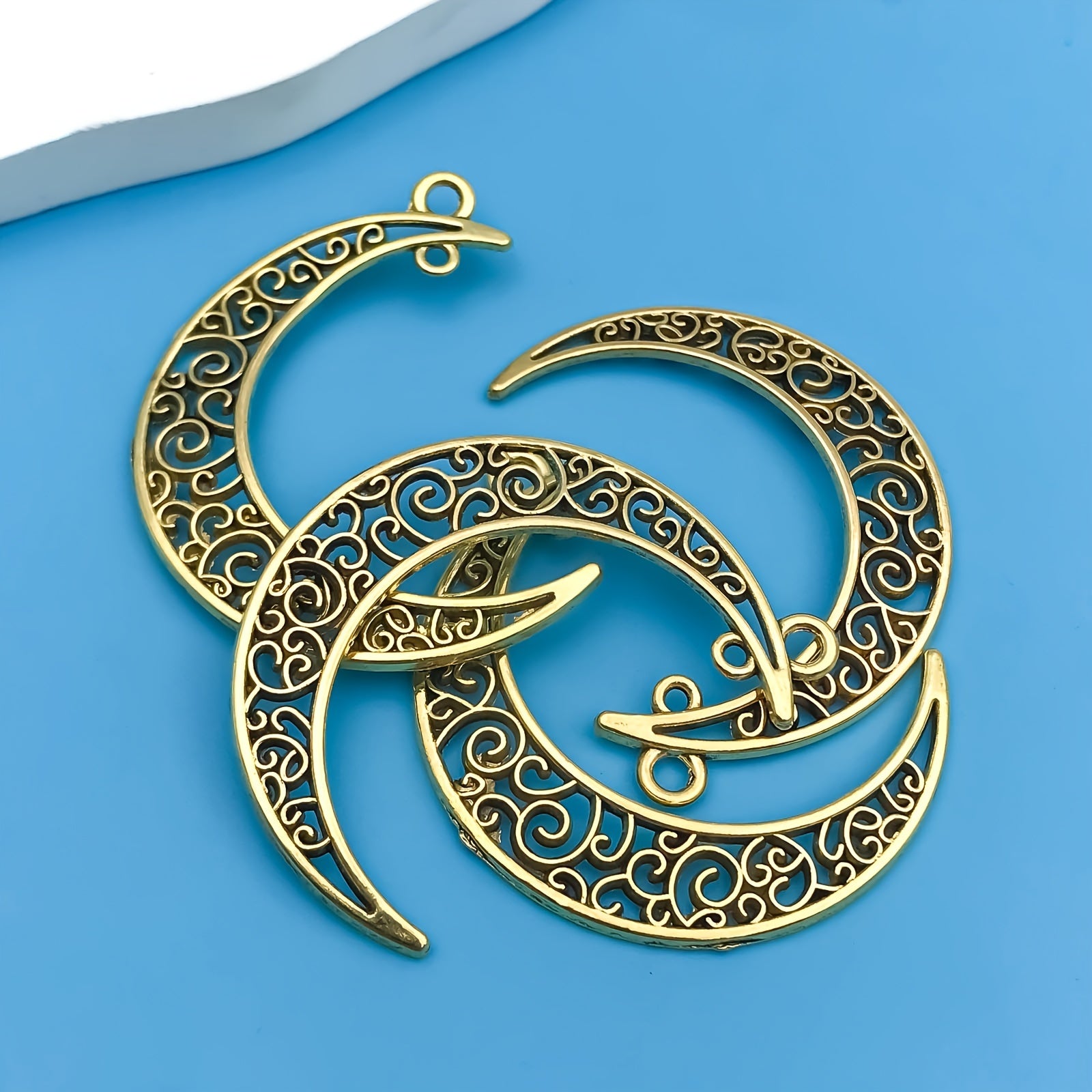 20pcs Mixed Crescent Shape Pendants for DIY Jewelry Making
