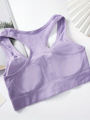 Racerback Zip Sports Bra Breathable Workout Tank Bra