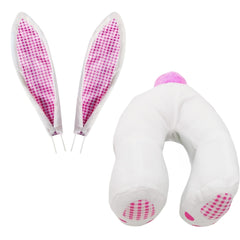 2pcs Easter & Christmas Faceless Rabbit Wreath Set Soft Polyester Decoration