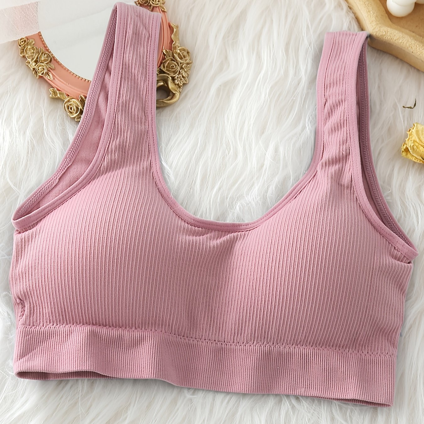 Women's Ribbed Tank Top Sports Bra