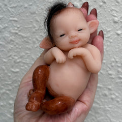 6 Inch Mini Silicone Reborn Doll Hand Painted Skin Washable Soft Touch Body