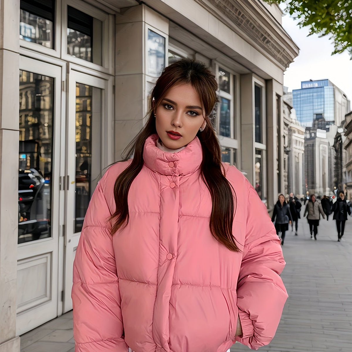 Women's Outdoor Puffer Jacket for Winter Sports