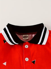 Stylish Triangle Pattern Kids Shirt For Summer Outdoor