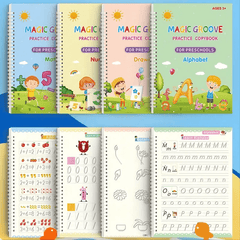 4 Reusable Copybooks with Pen for Kids Handwriting Practice Learning Toys