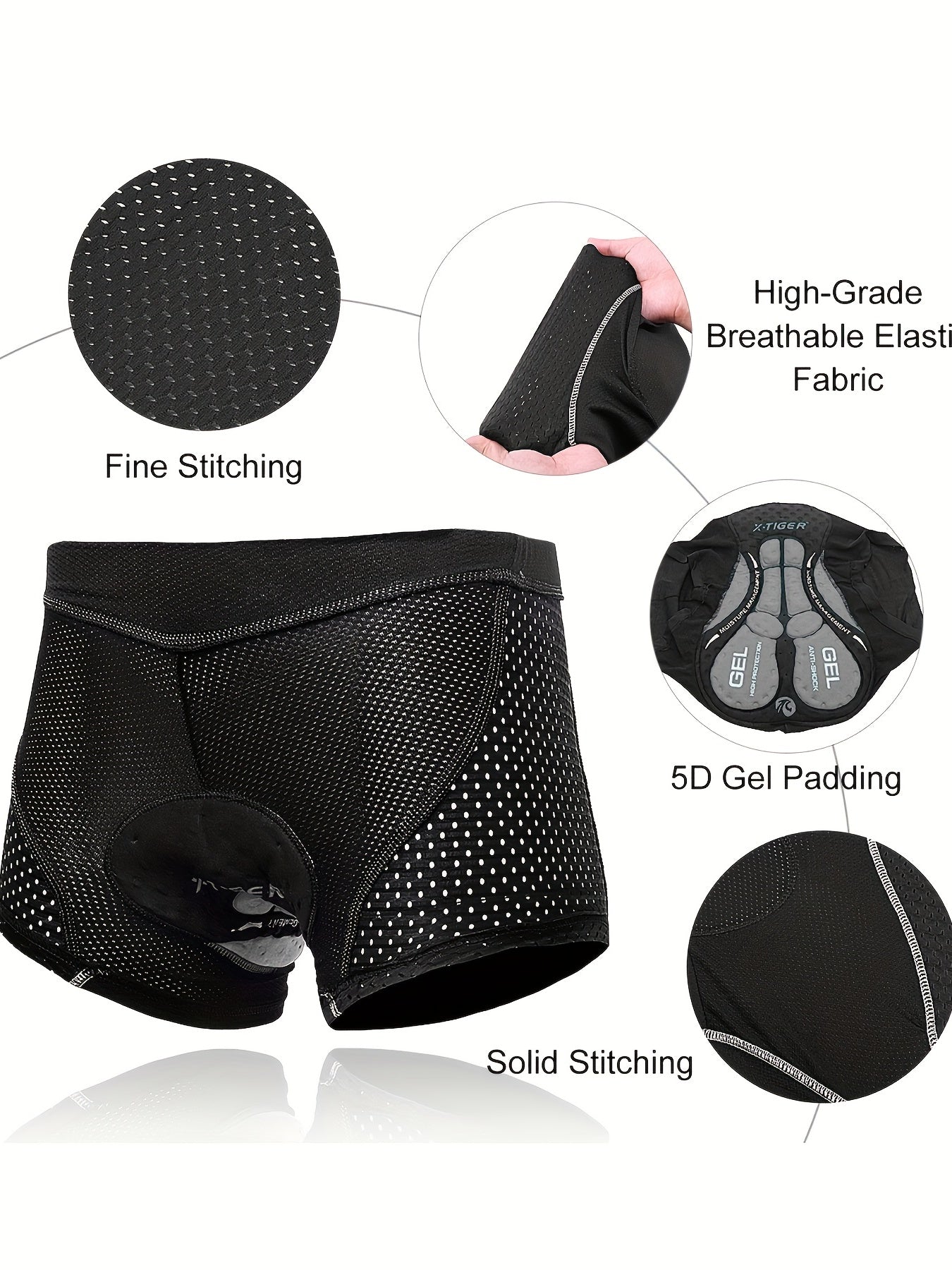 Men's Padded Cycling Shorts for Outdoor Sports