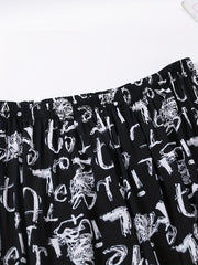 Alphabet Print Matching Sweatpants for Family Activities and Travel