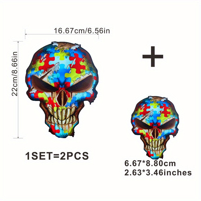Skull Iron On Sticker Ghost Heat Transfer DIY Washable Decals