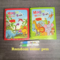 2 Pack Reusable Watercolor Books for Kids with Stencils and Pens