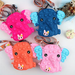 Elephant Silicone Coin Purse Bubble Pinching Crossbody Bag