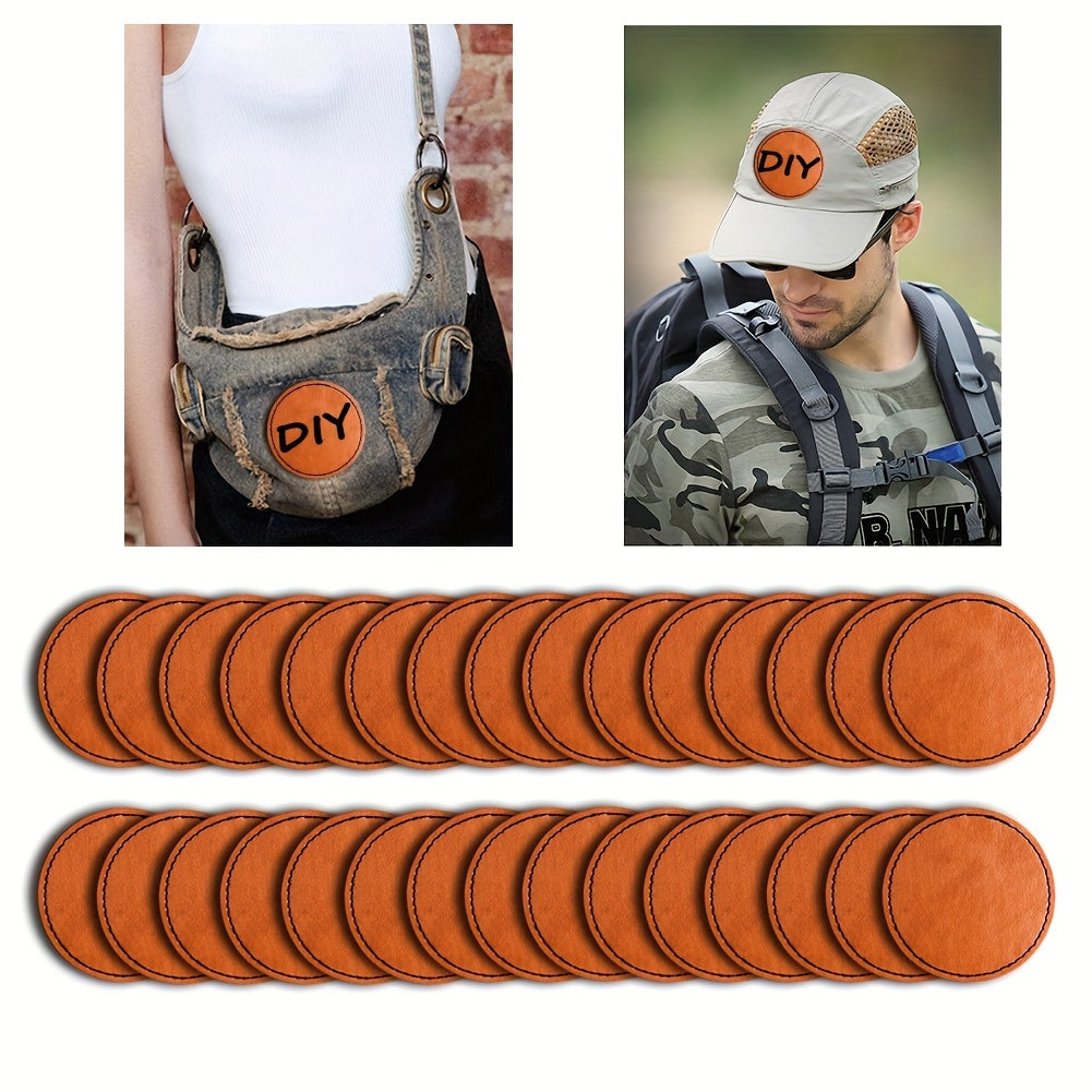 30pcs Blank Leather Patches Adhesive Trucker Hat Iron DIY Crafts Clothing Repair