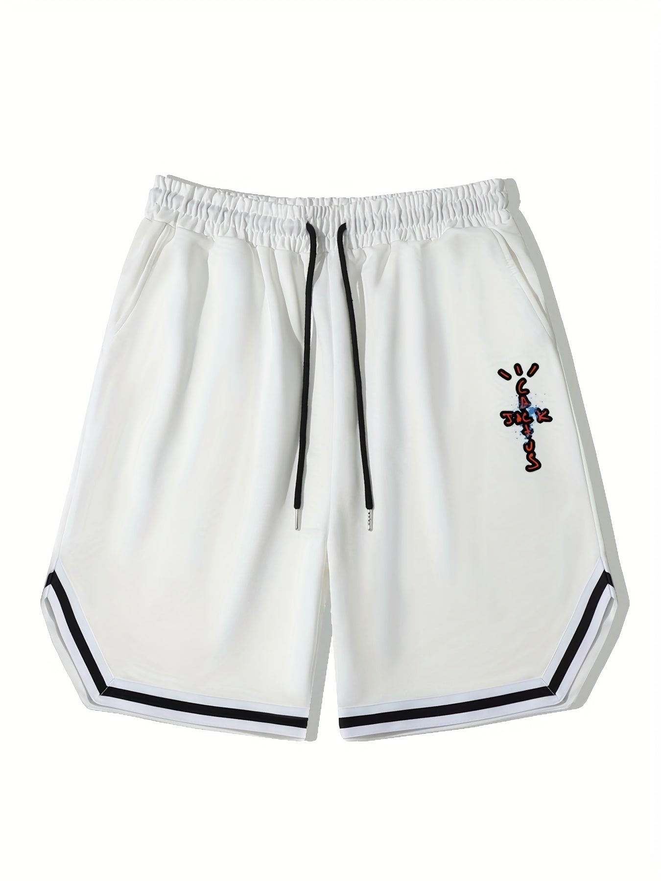 Men's Streetwear Letter Drawstring Shorts for Workout Fitness Summer