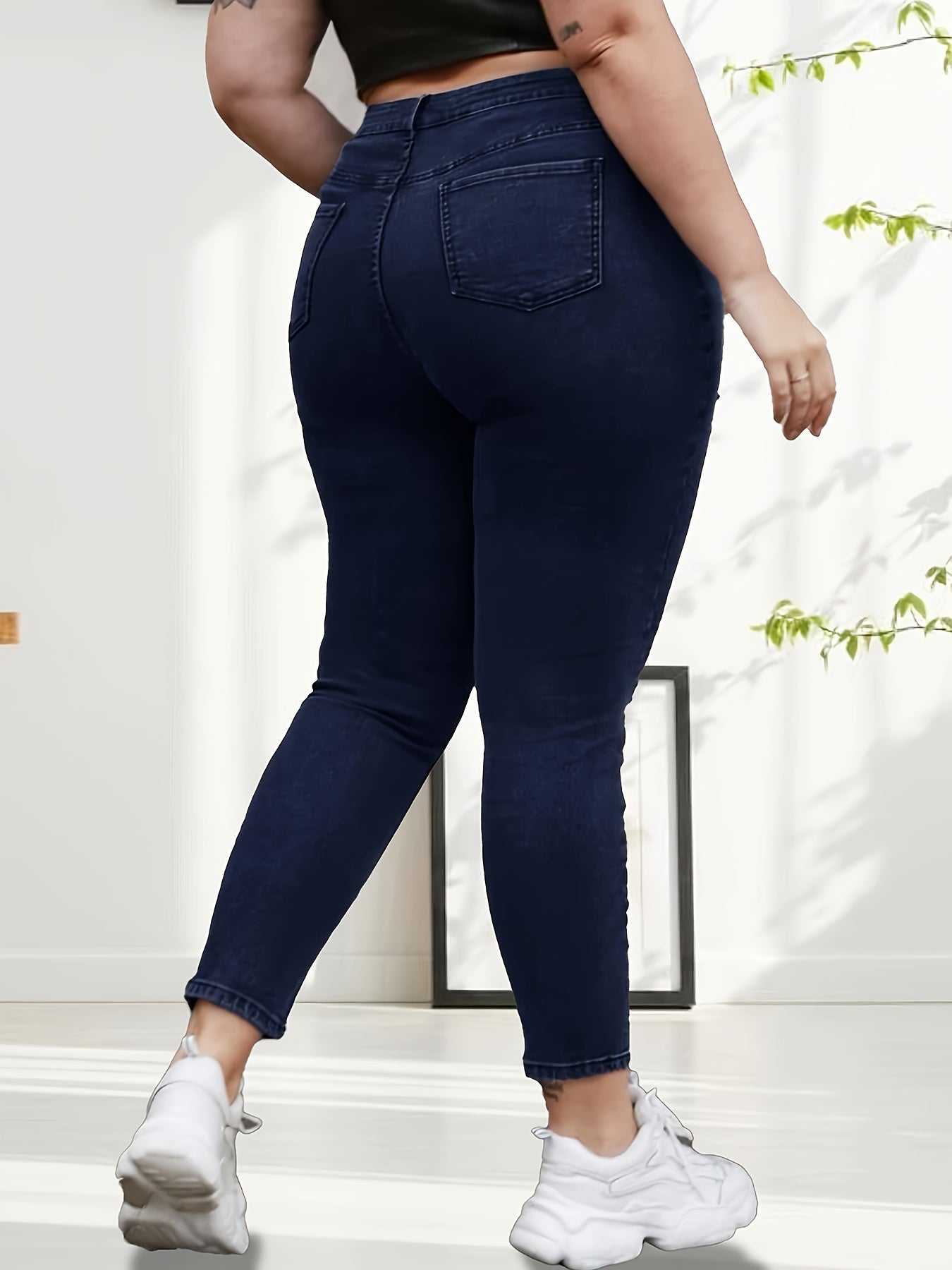  High Waist Stretch Slim Fit Denim Pants