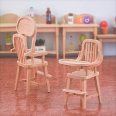 1:12 Dollhouse Rocking Chair Wood - Mini Furniture for Pretend Play